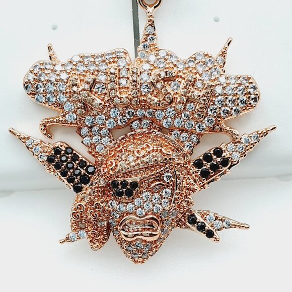 "14K Gold Plated Cubic Zircon Pendant, EVBRS543 - Picture 4 of 10